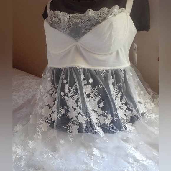 NWT Coquette White Lace Baby Doll 1X 2X - Picture 4 of 16